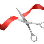 Realistic Scissors And Red Ribbon